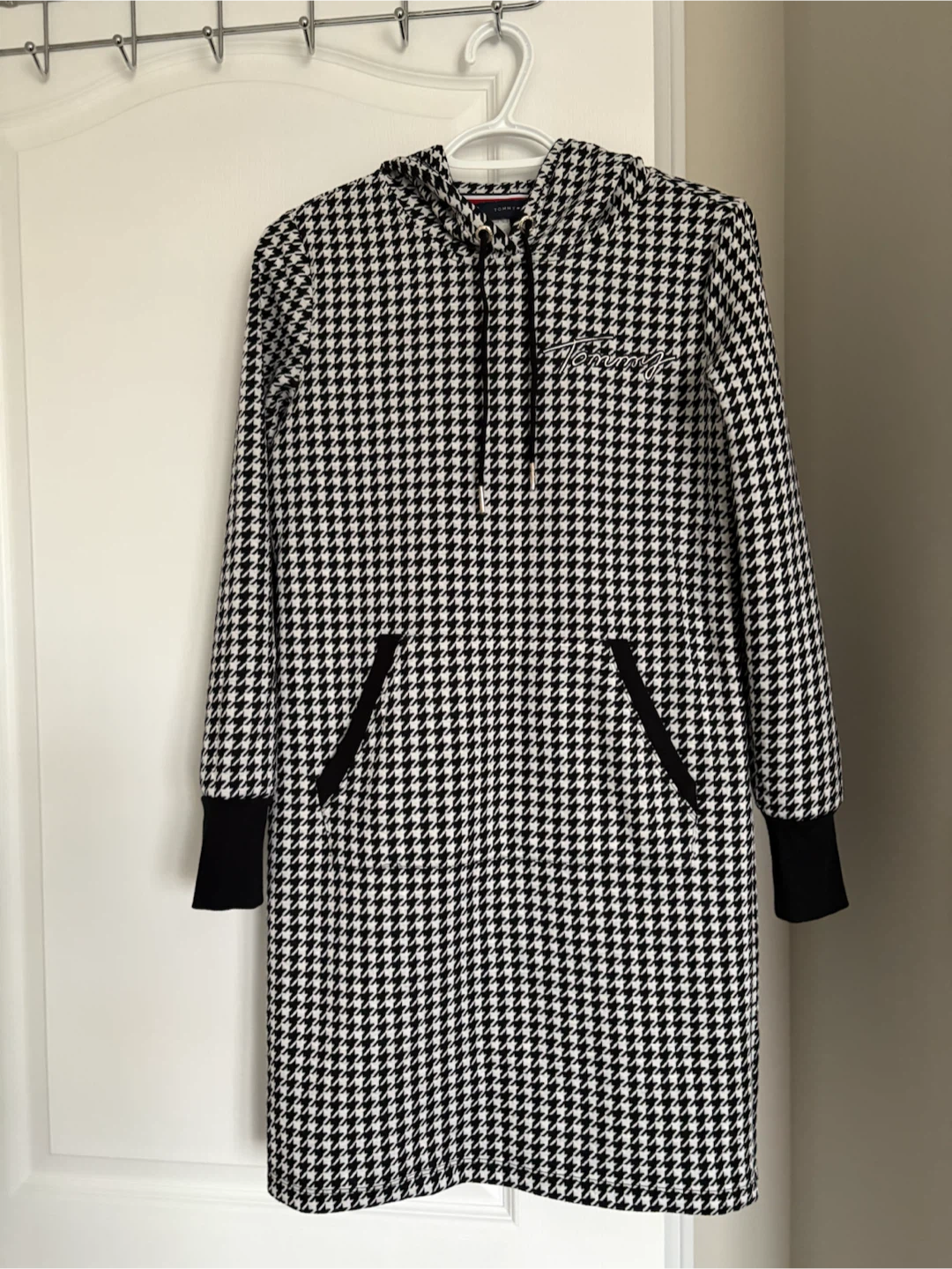 Tommy Hilfiger Houndstooth Hoodie Dress