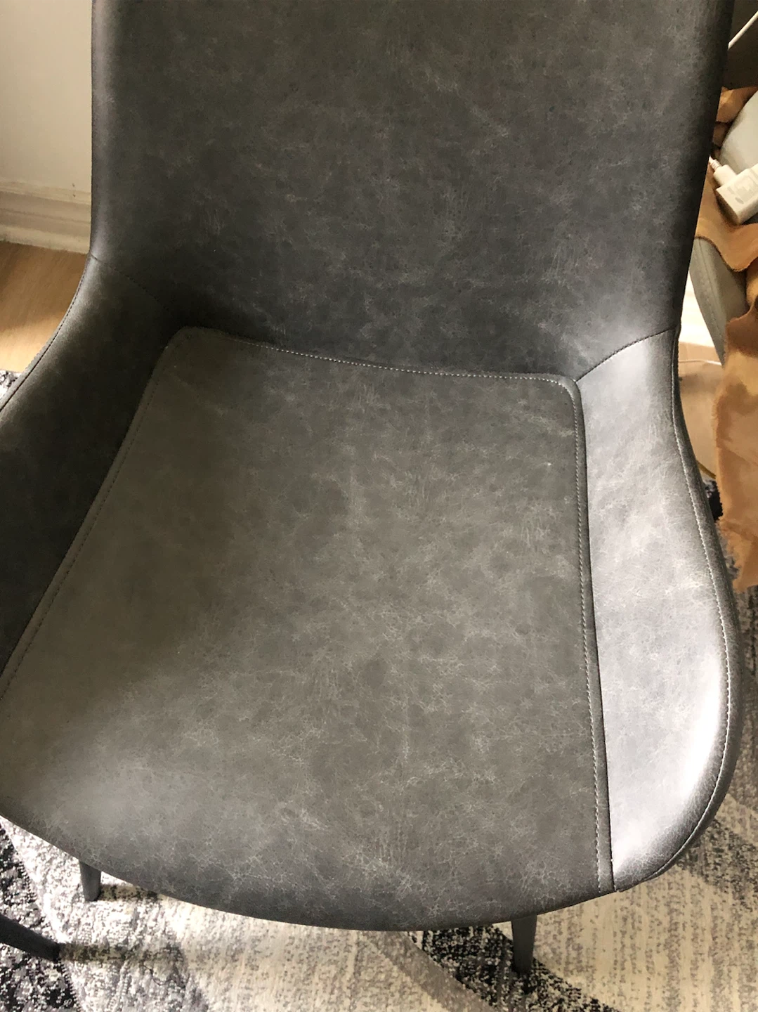 Set of Two Grey Faux Leather Chairs - photo 2
