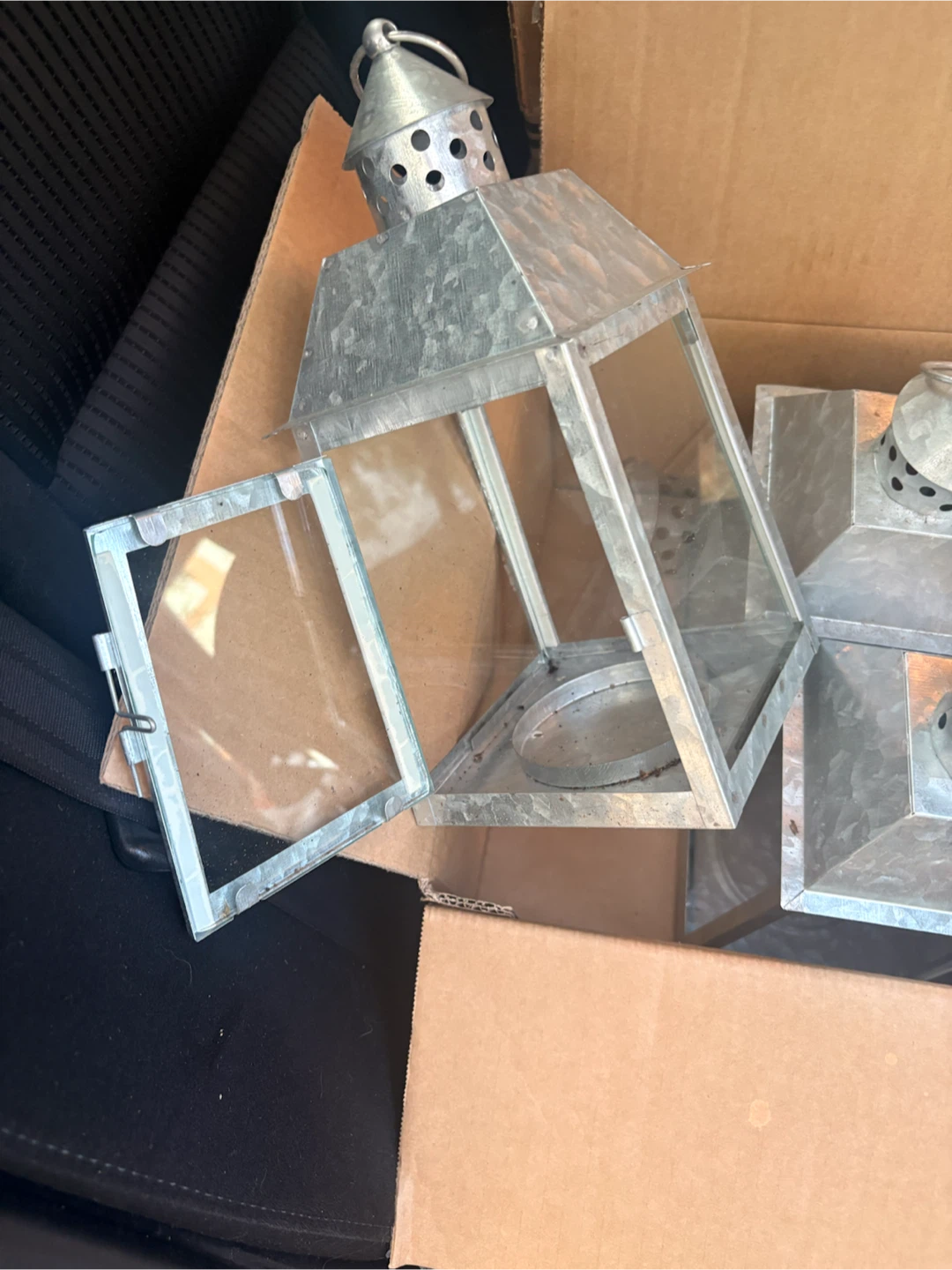 Set of 5 Galvanized Metal Lanterns - photo 2