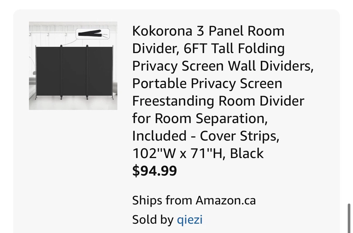 Kokorona 3-Panel Folding Room Divider - photo 3