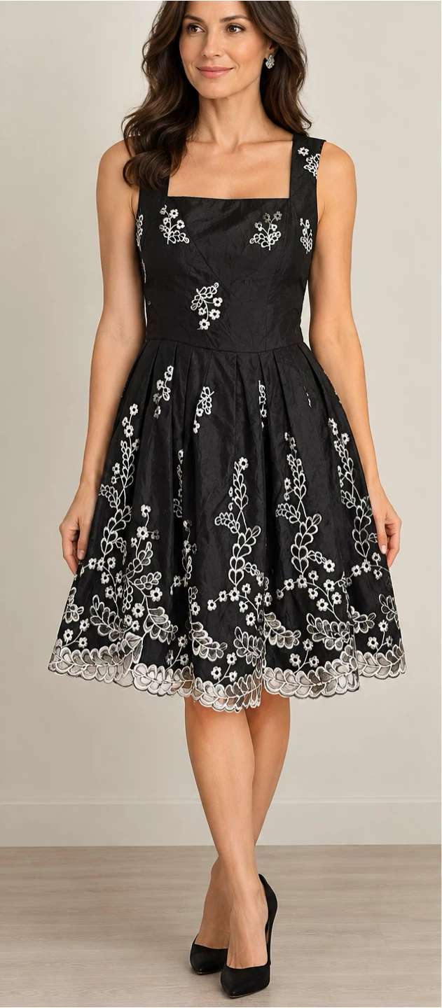 Niki by Niki Livas Floral Embroidered Dress