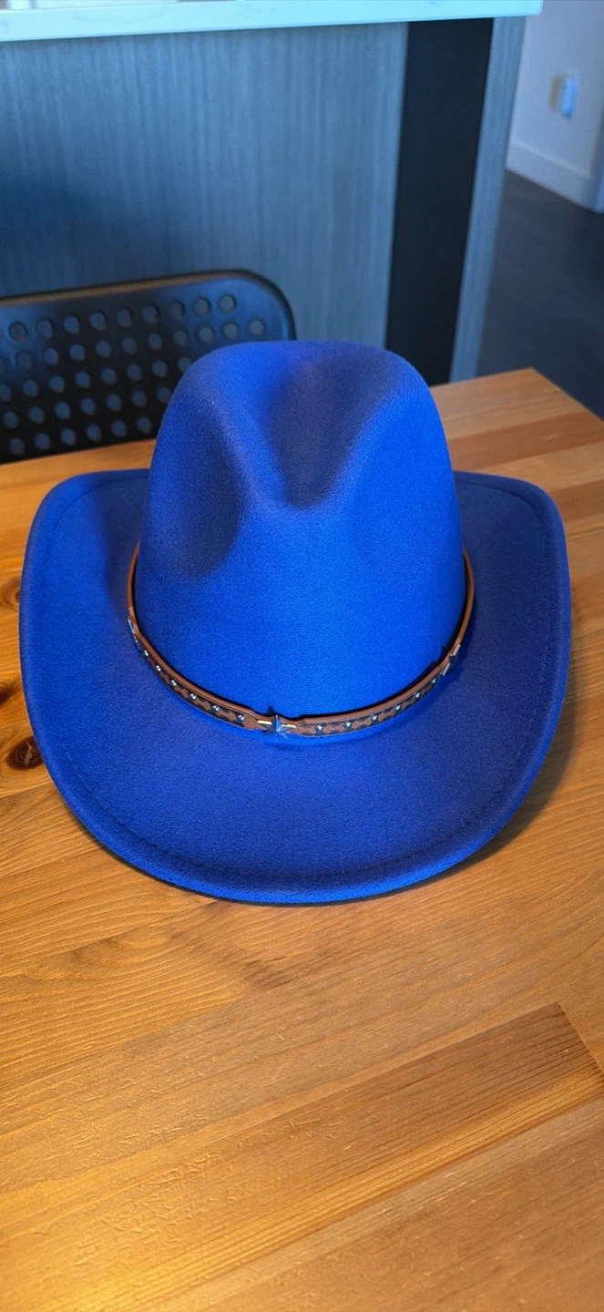 Blue Cowboy Hat with silver star band