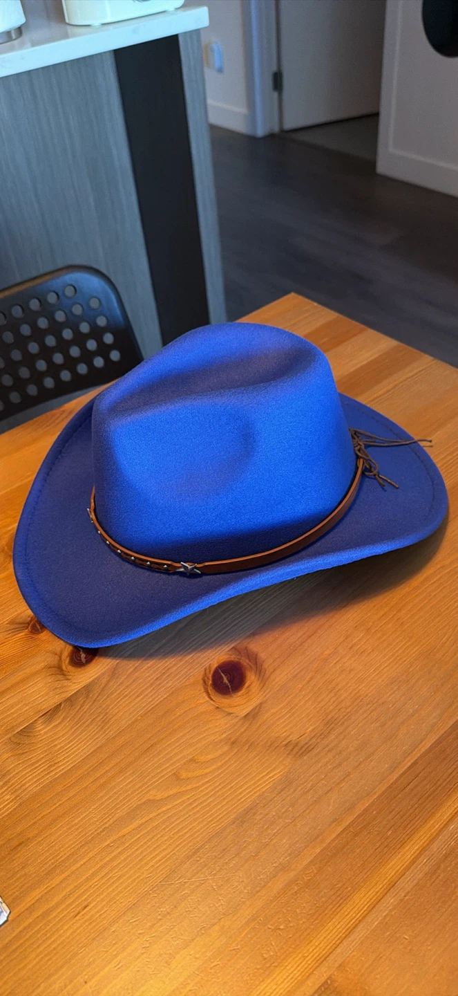 Blue Cowboy Hat with silver star band - photo 2