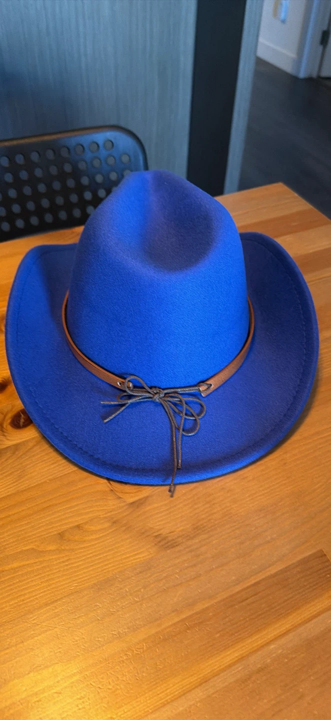 Blue Cowboy Hat with silver star band - photo 3