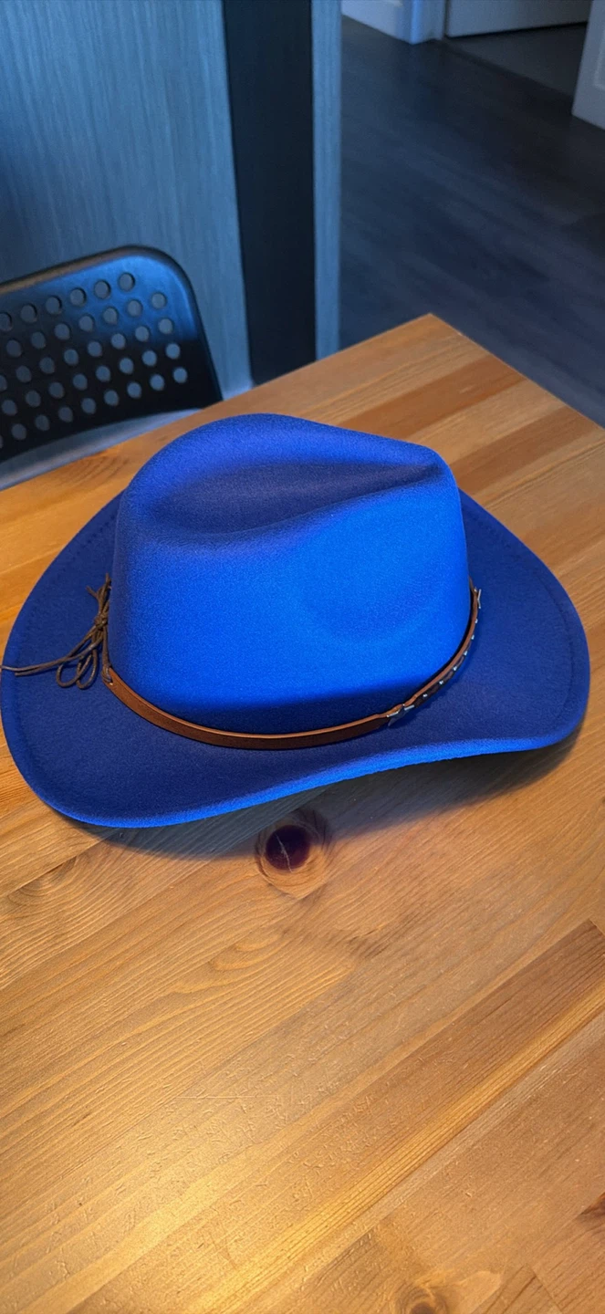 Blue Cowboy Hat with silver star band - photo 4