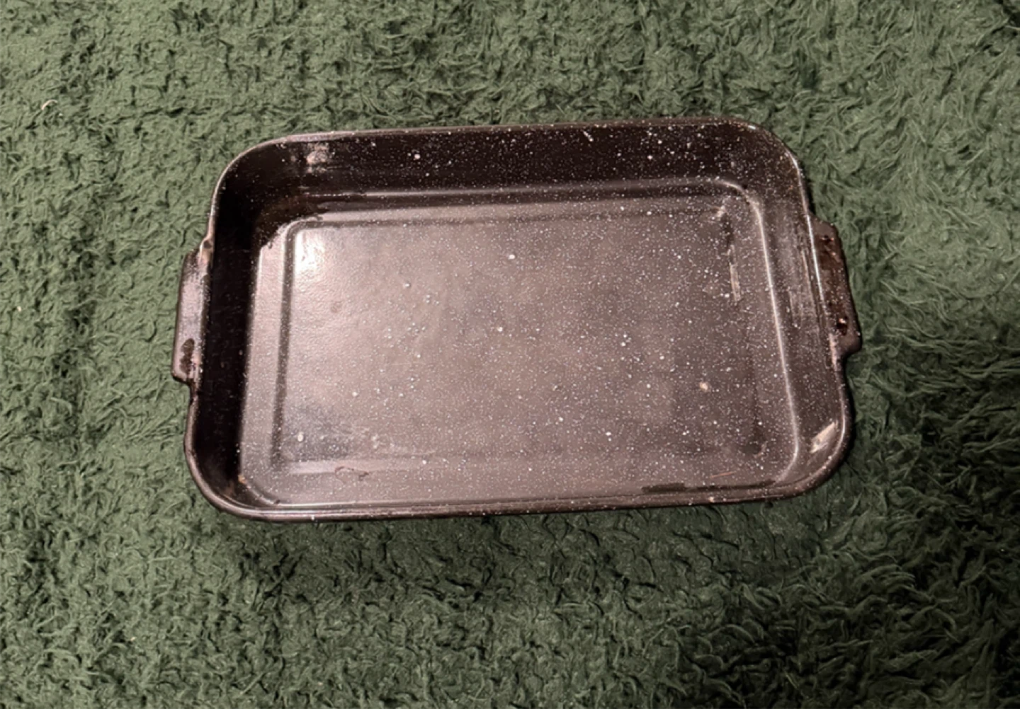 Black Speckled Enamel Roasting Pan