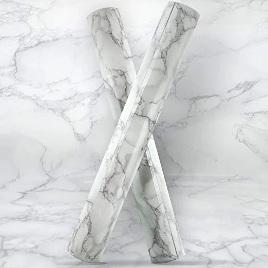 White Marble Pattern Adhesive Contact Paper - photo 2