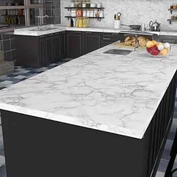 White Marble Pattern Adhesive Contact Paper - photo 4