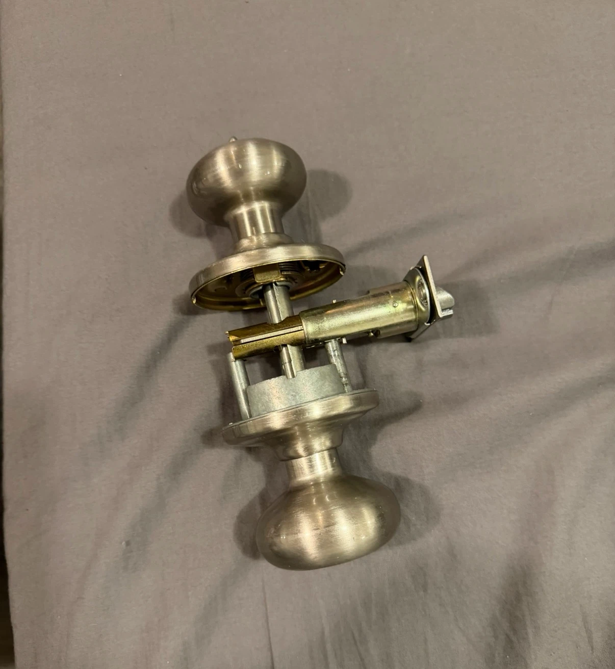 Brushed Nickel Entry Door Knob with 2 keys - photo 2