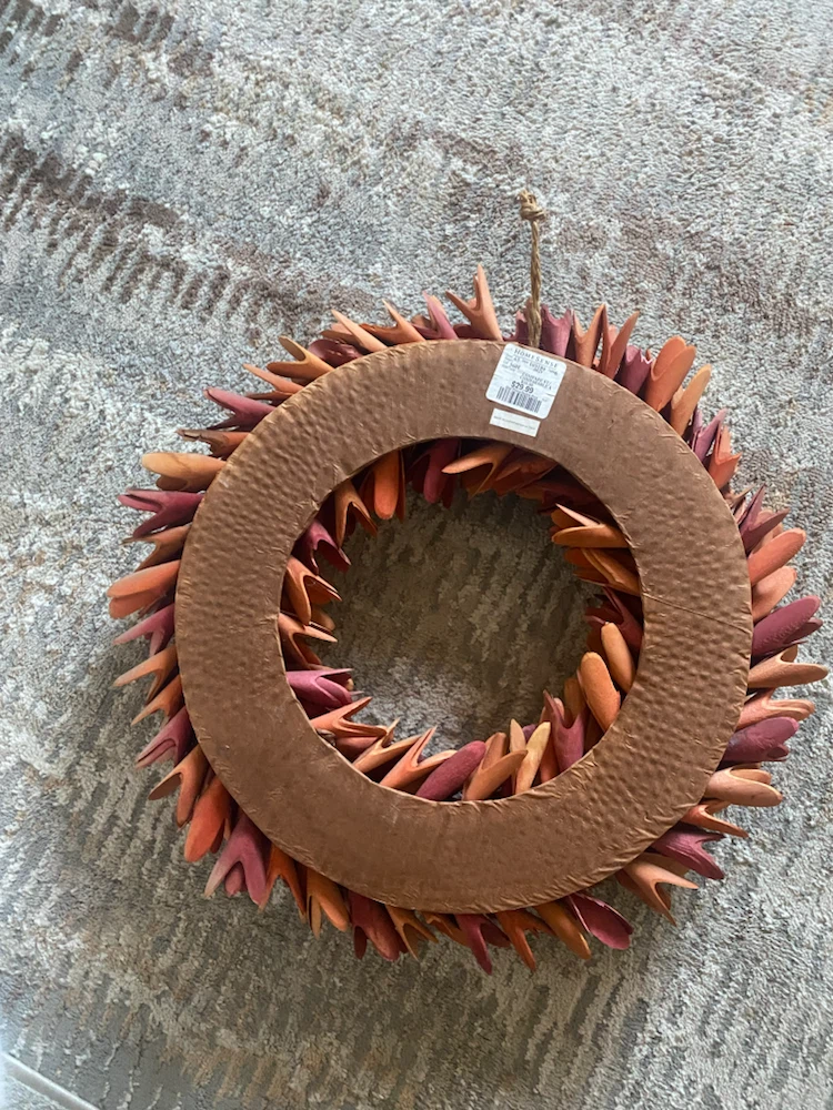 HomeSense Decorative Brown Leaf Wreath - photo 2
