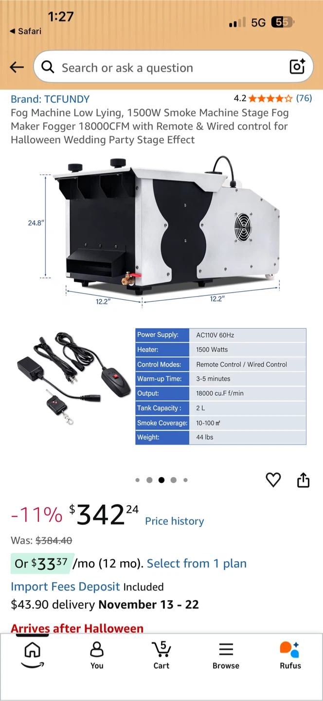 Fog Machine - As-Is / Bare Unit (MUST read description) - photo 5