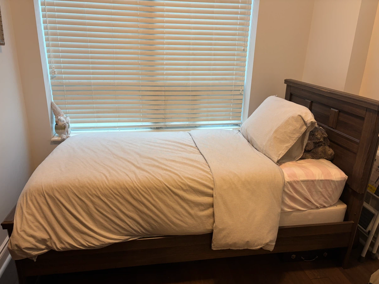 Twin bed frame with headboard (includes mattress) - photo 2