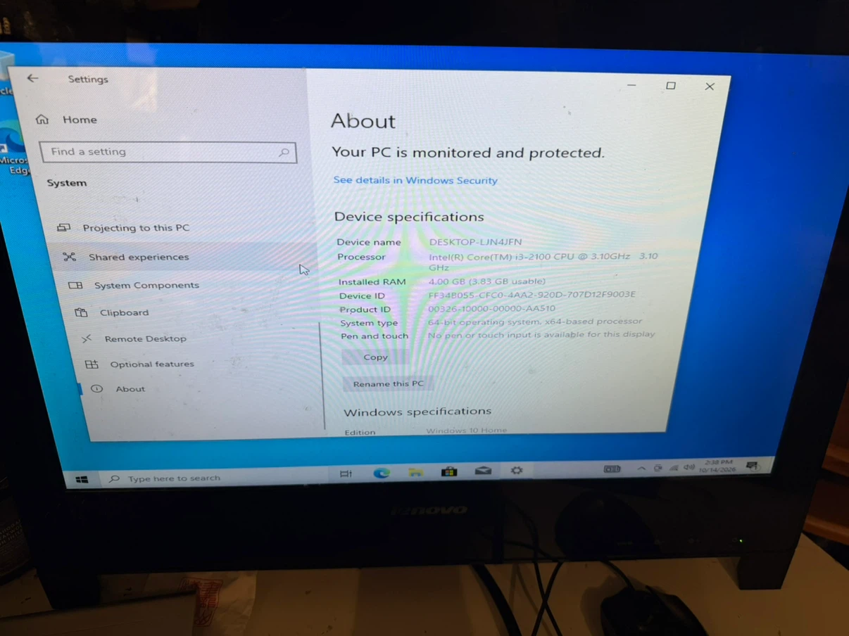 Lenovo ThinkCentre Edge 91z All-in-One Desktop PC - photo 2