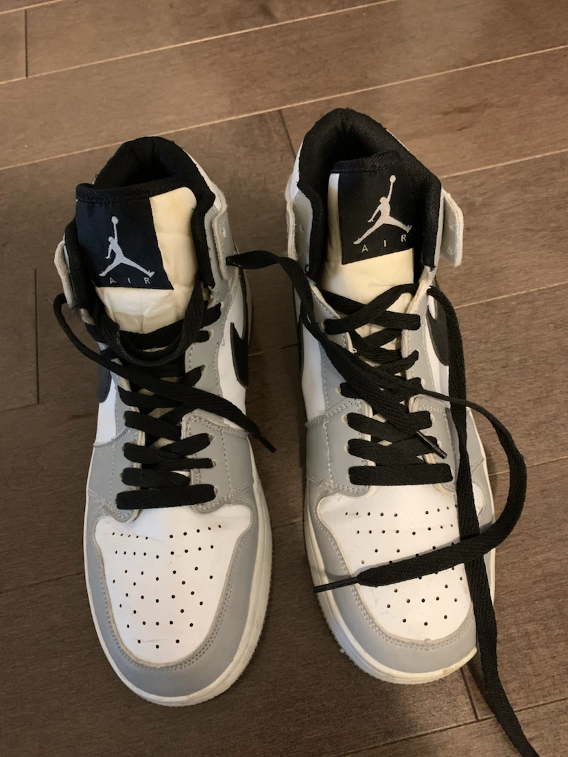 Nike Air Jordan 1 Mid White Grey Black Size US 7.5