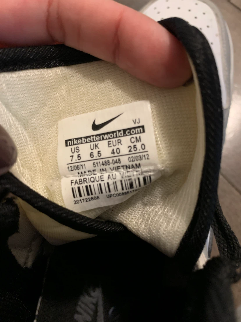 Nike Air Jordan 1 Mid White Grey Black Size US 7.5 - photo 5