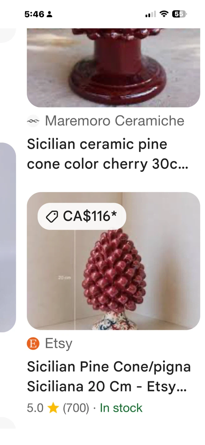 Eately bought Ceramica Bevilacqua Pigna Pinecone Ornament