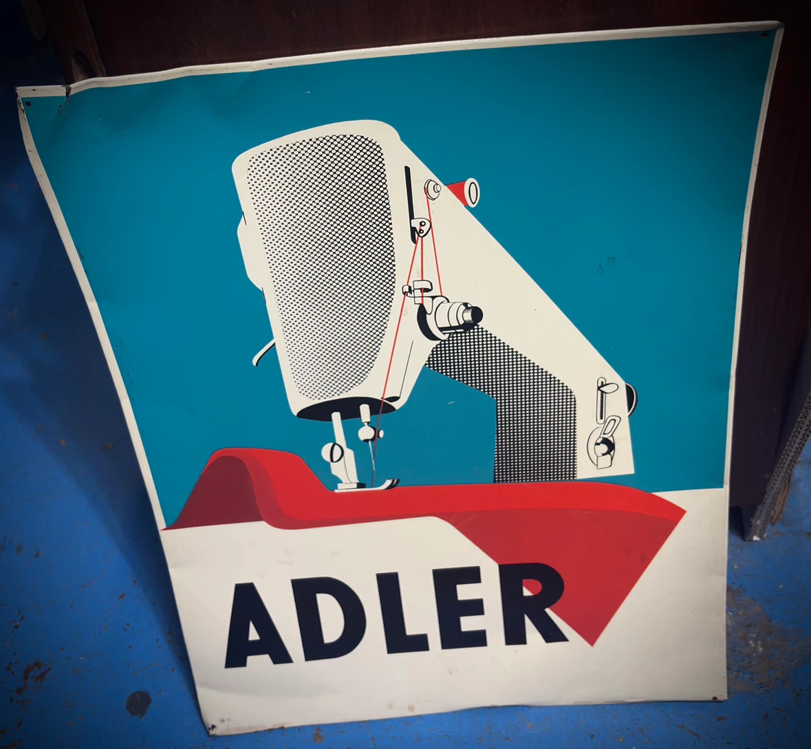 1965 Vintage Adler Sewing Machine Tin Sign