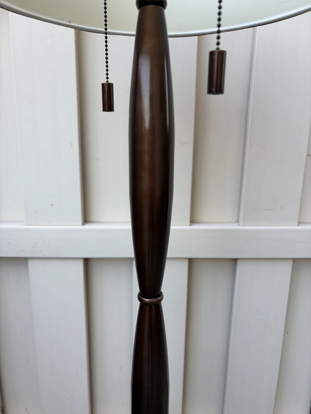 Bronze Finish Metal Floor Lamp with Brown Silk Drum Shade - photo 5