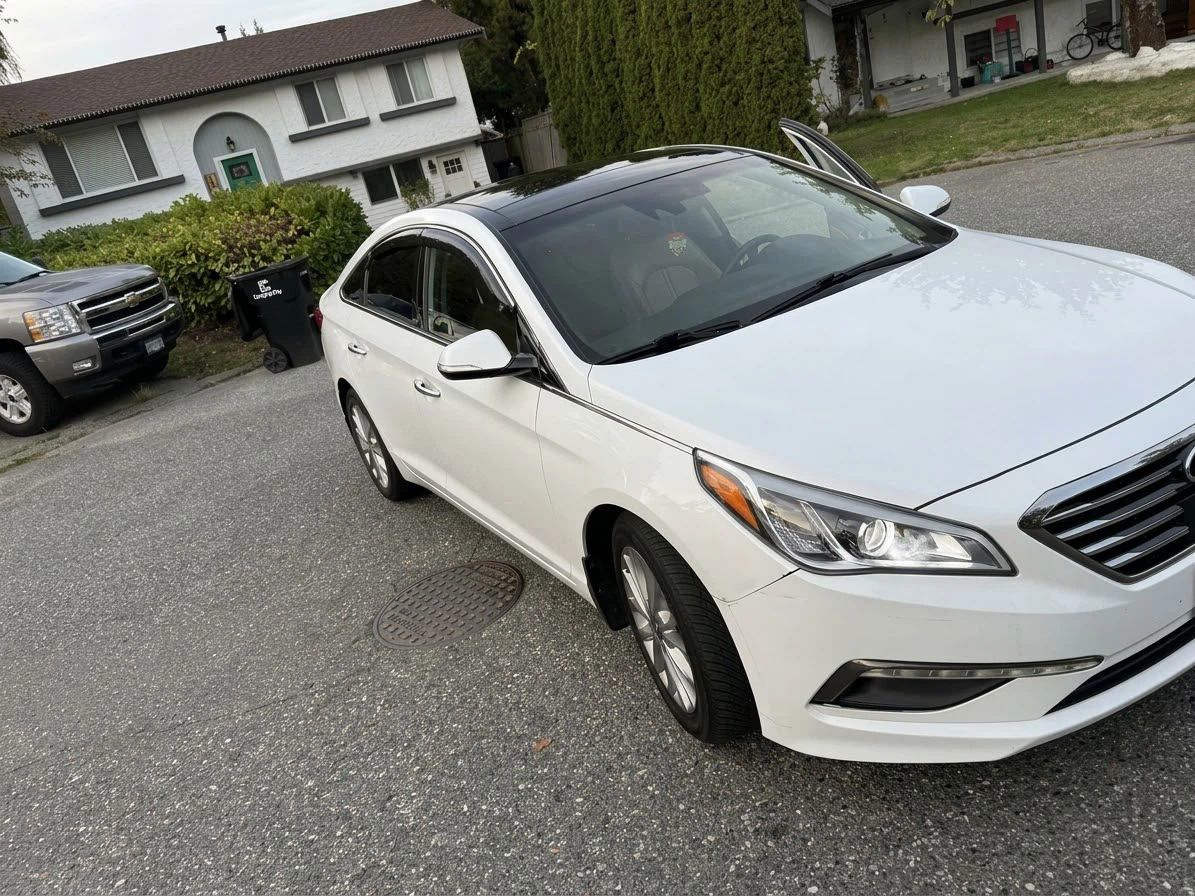 Hyundai Sonata White Sedan 2015