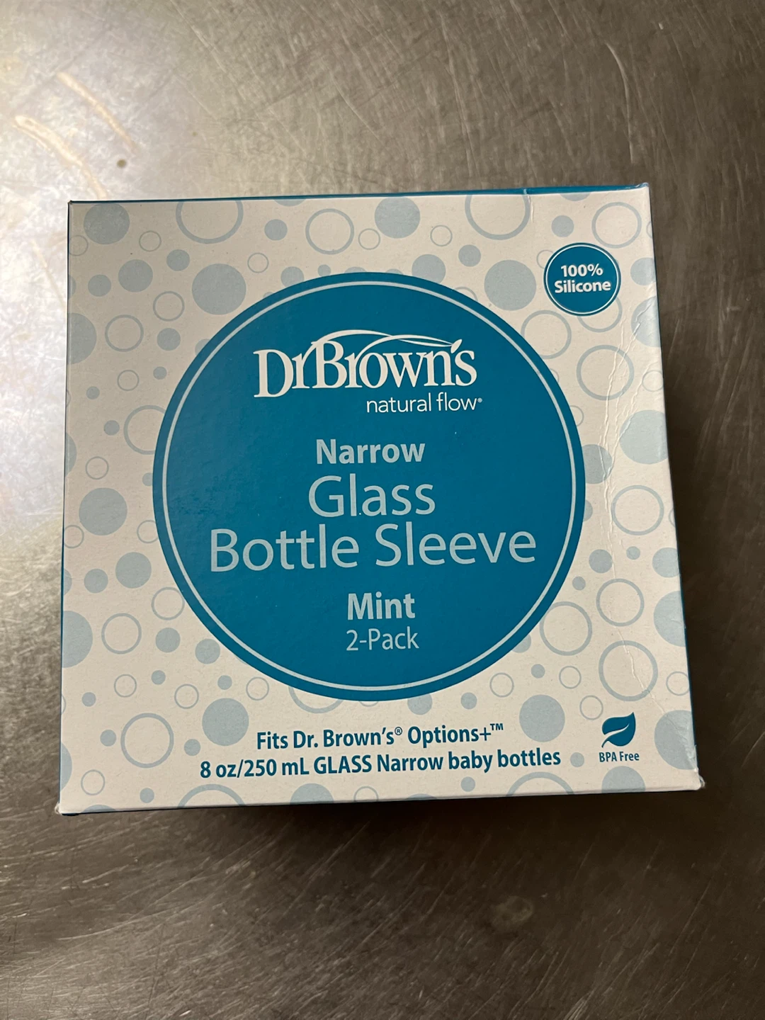 BRAND NEW Dr. Brown's Narrow Glass Bottle Sleeves, Mint, 2-Pack