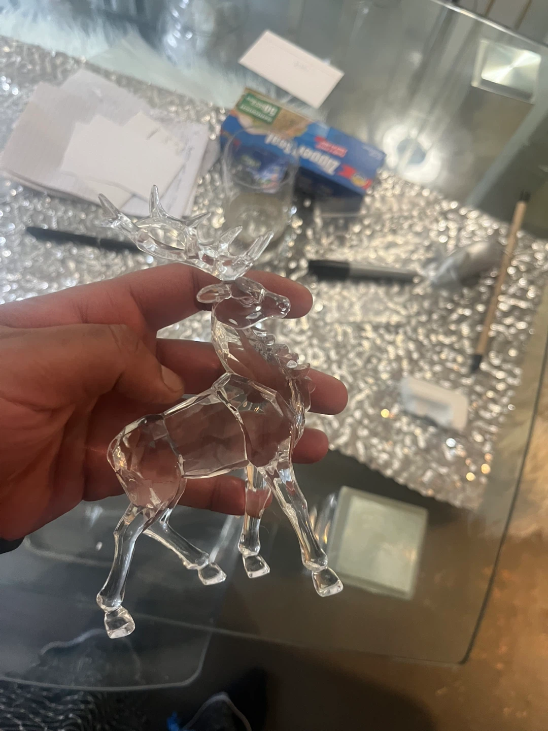 Clear Glass Reindeer Figurine - photo 2