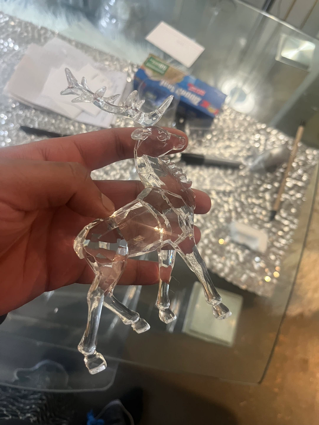 Clear Glass Reindeer Figurine - photo 3