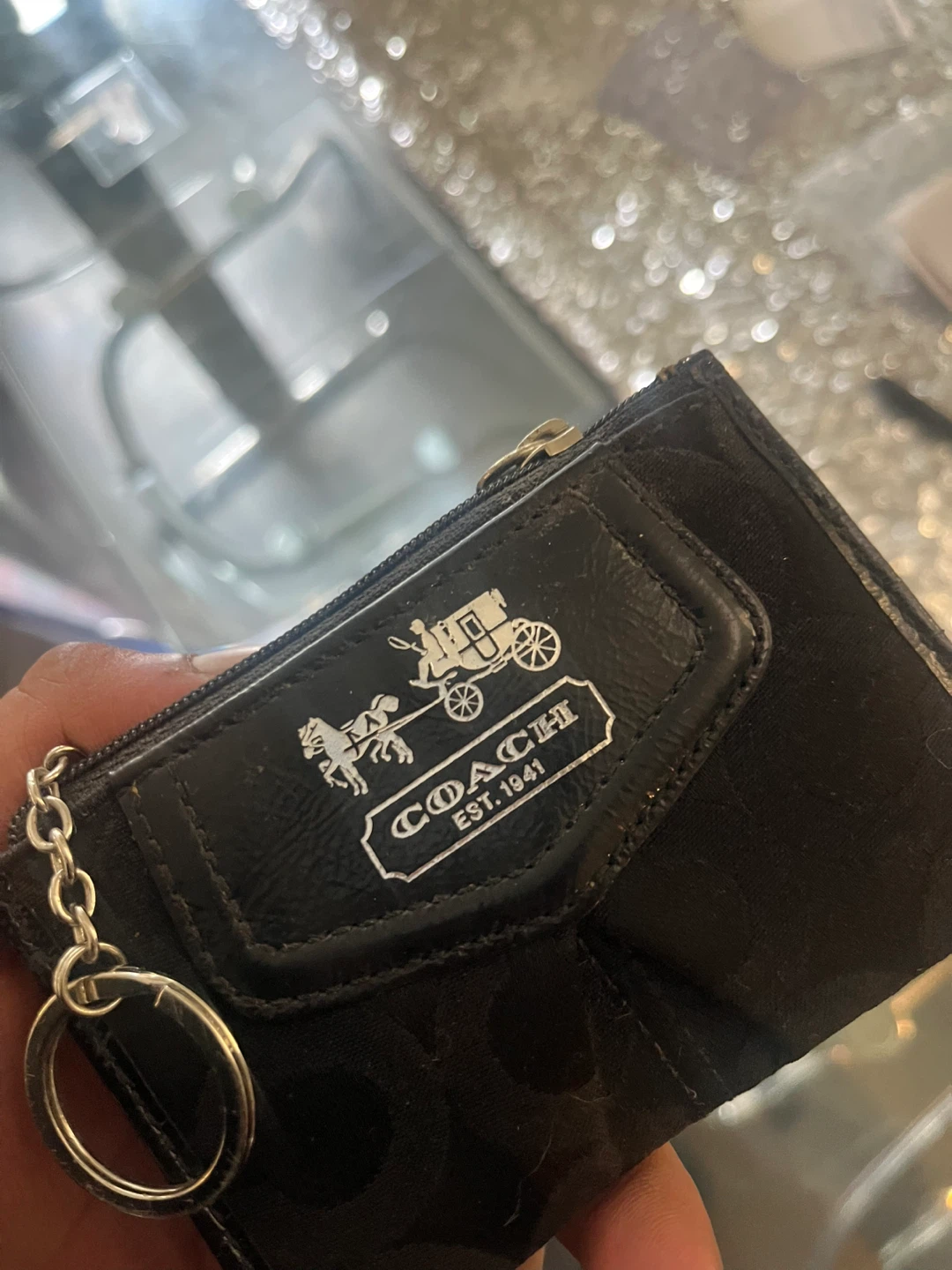 Coach Black Signature Key Pouch - photo 4