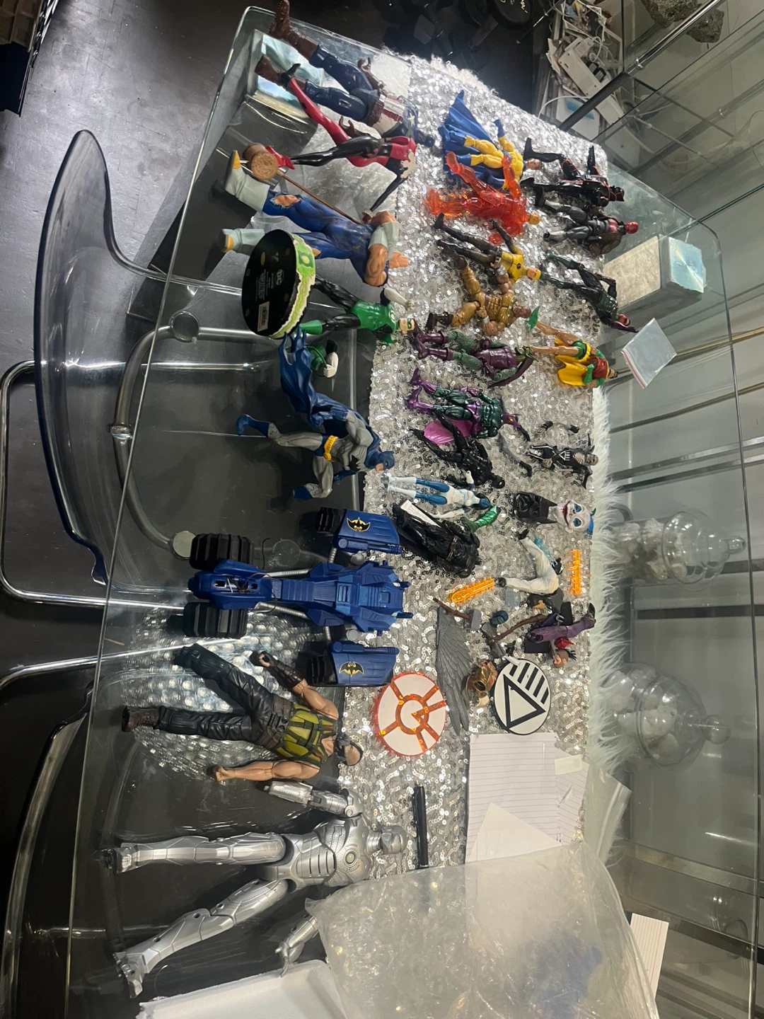 Assorted broken DC and Marvel Action Figure Collection