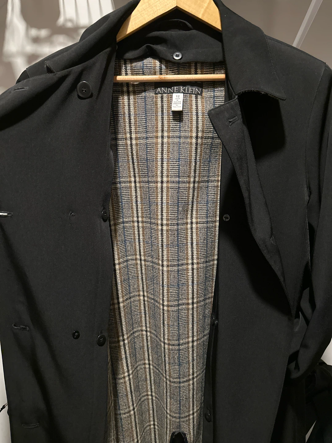 Anne Klein Black Trench Coat - photo 3
