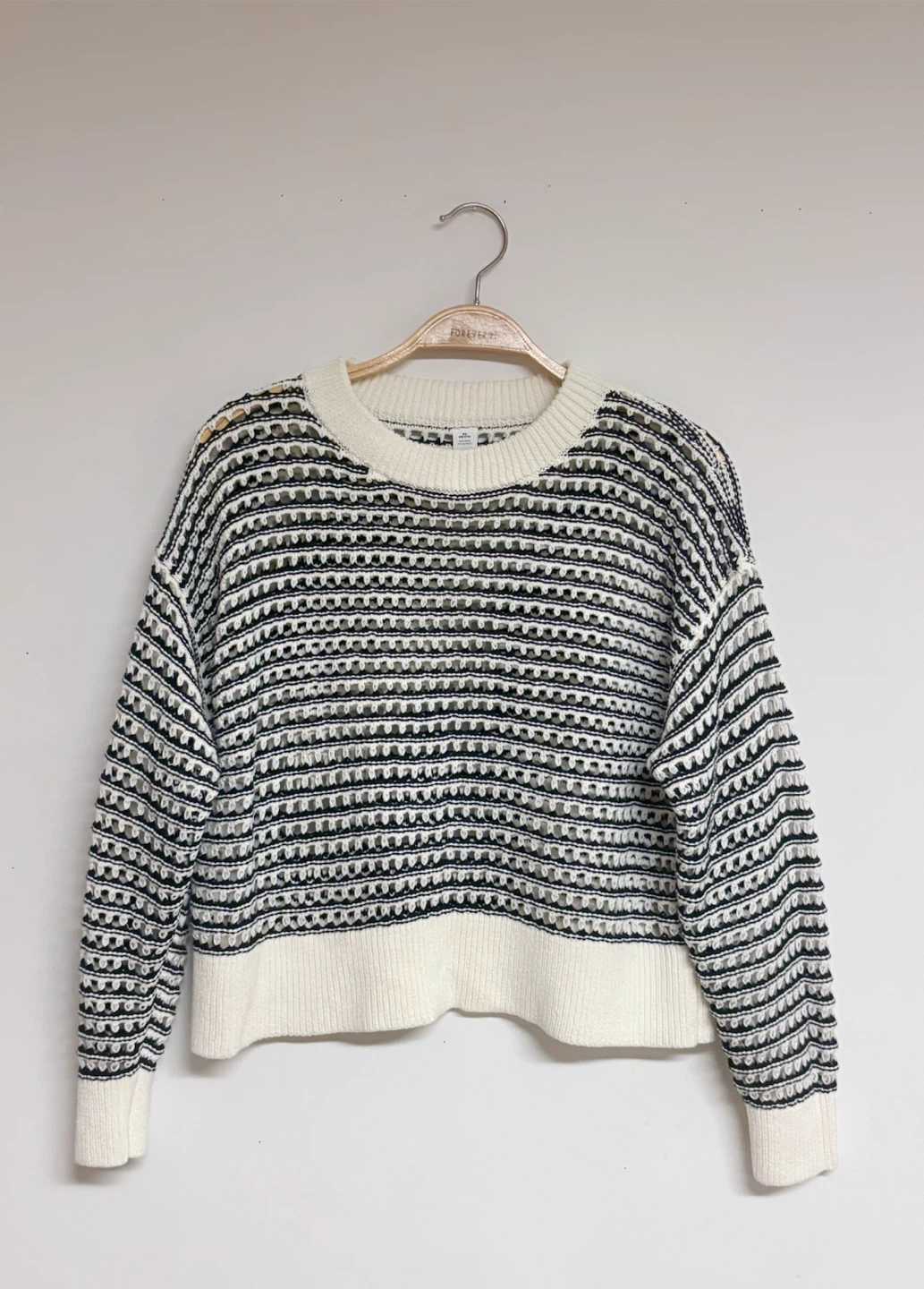 Black and White Striped cropped Sweater (new )