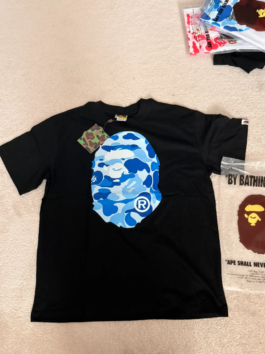 A Bathing Ape T-Shirt Black Blue Camo