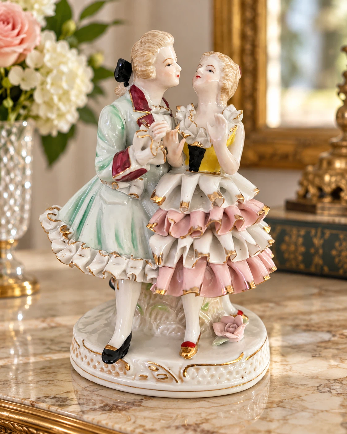 Vintage Porcelain Couple Figurine