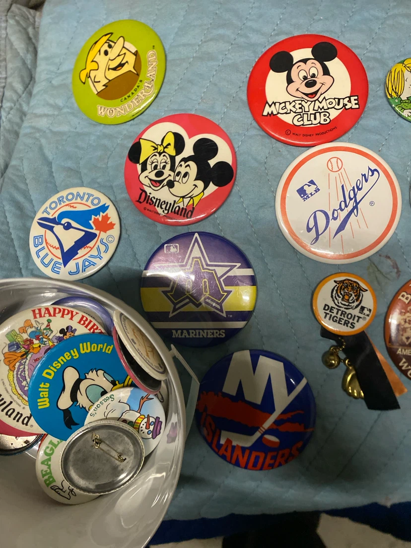 Collection of Vintage Sports and Disney Pins