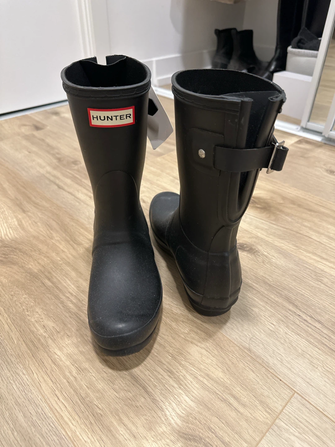 Hunter Original Back Adjustable Short Boots Black