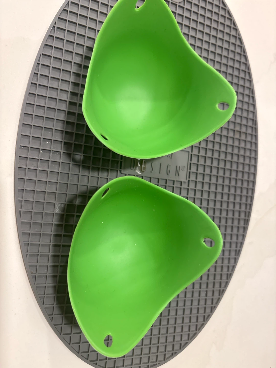 Set of 2 Green Silicone Egg Poachers