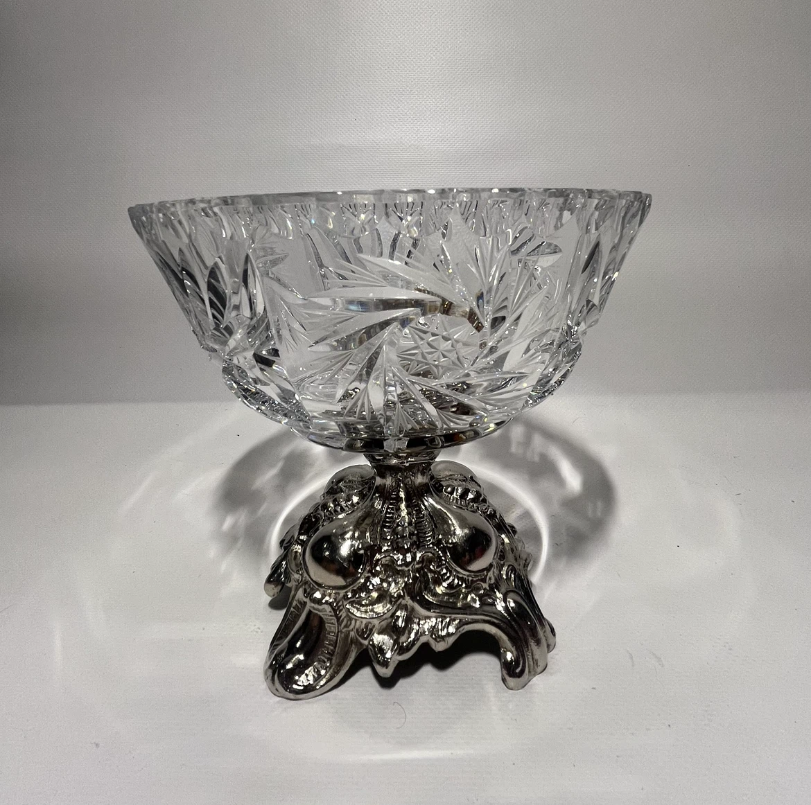 Vintage Crystal Pedestal Bowl