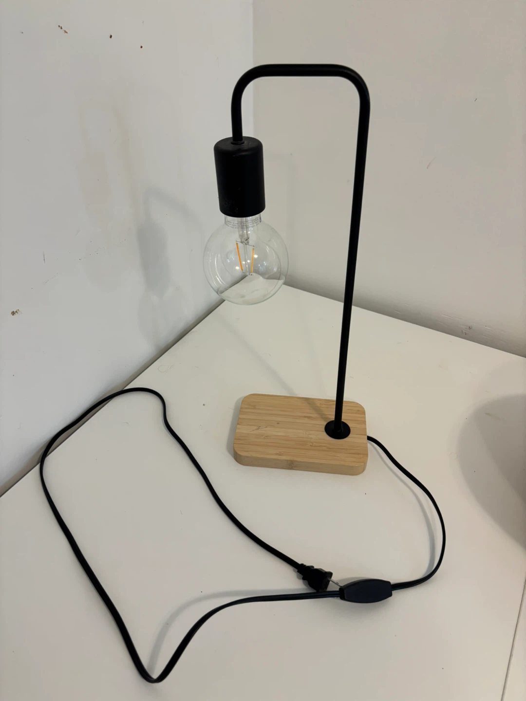 IKEA Minimalist Black and Wood Desk Lamp - photo 2