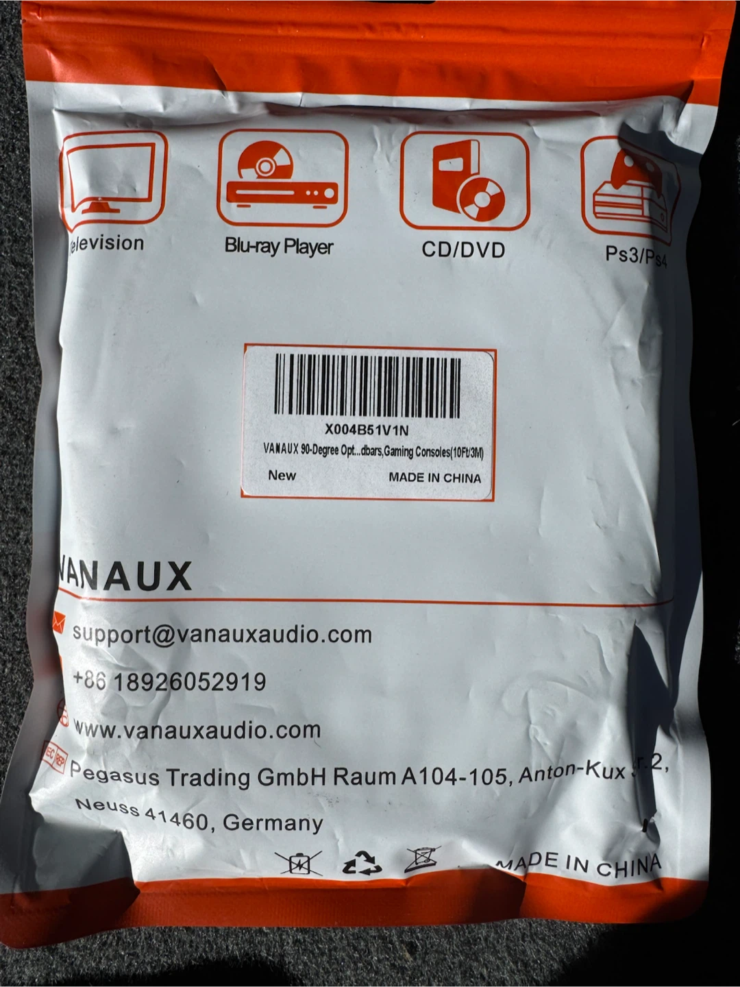 VANAUX 90-Degree Optical Audio Cable 10ft (3m) - photo 2