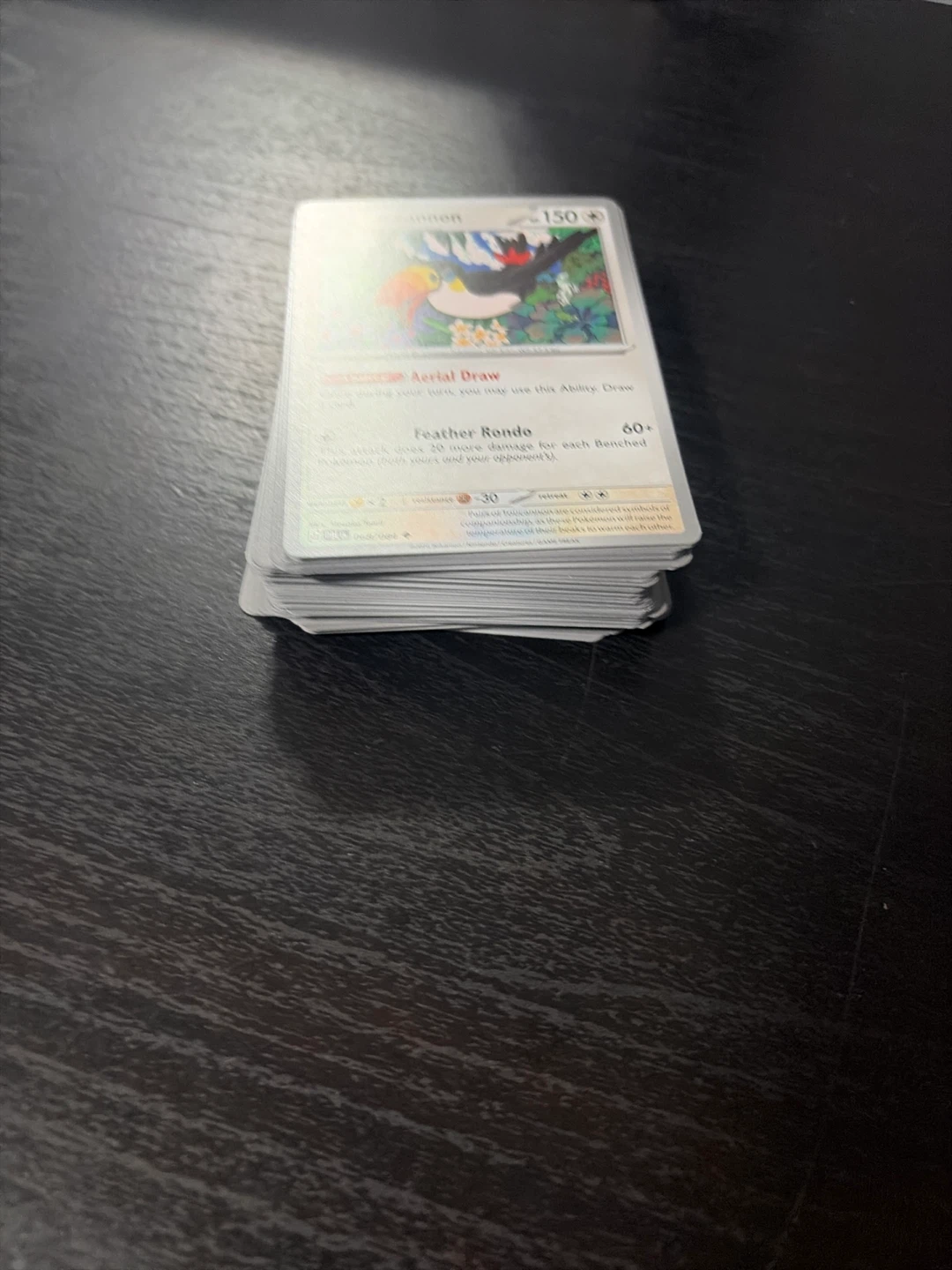 Stack of assorted Pokémon Trading Cards