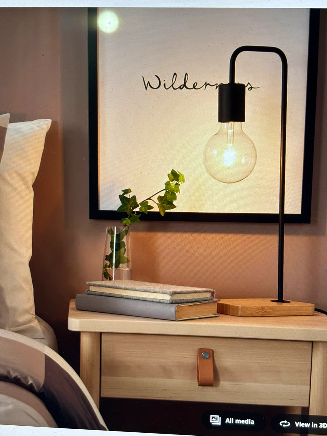 IKEA Minimalist Black and Wood Desk Lamp - photo 3