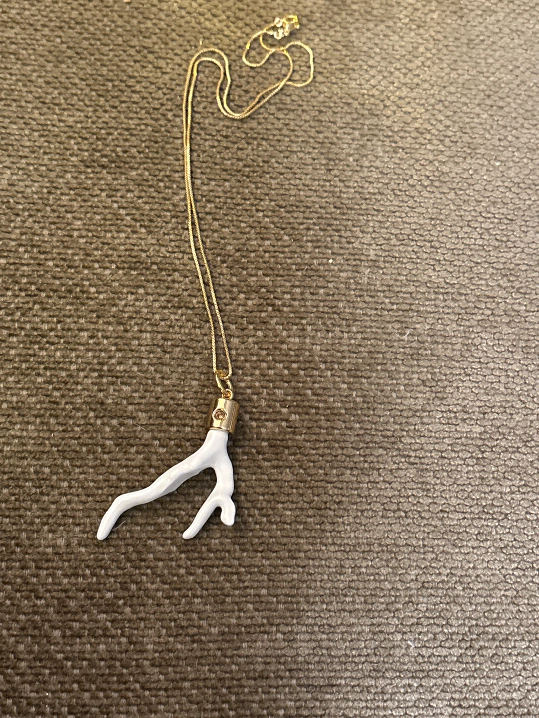 White Coral Branch Pendant Necklace