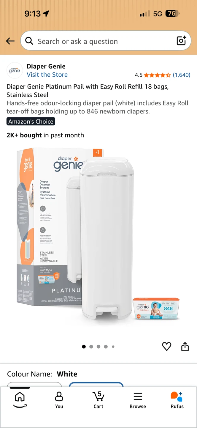 Diaper Genie Platinum Pail