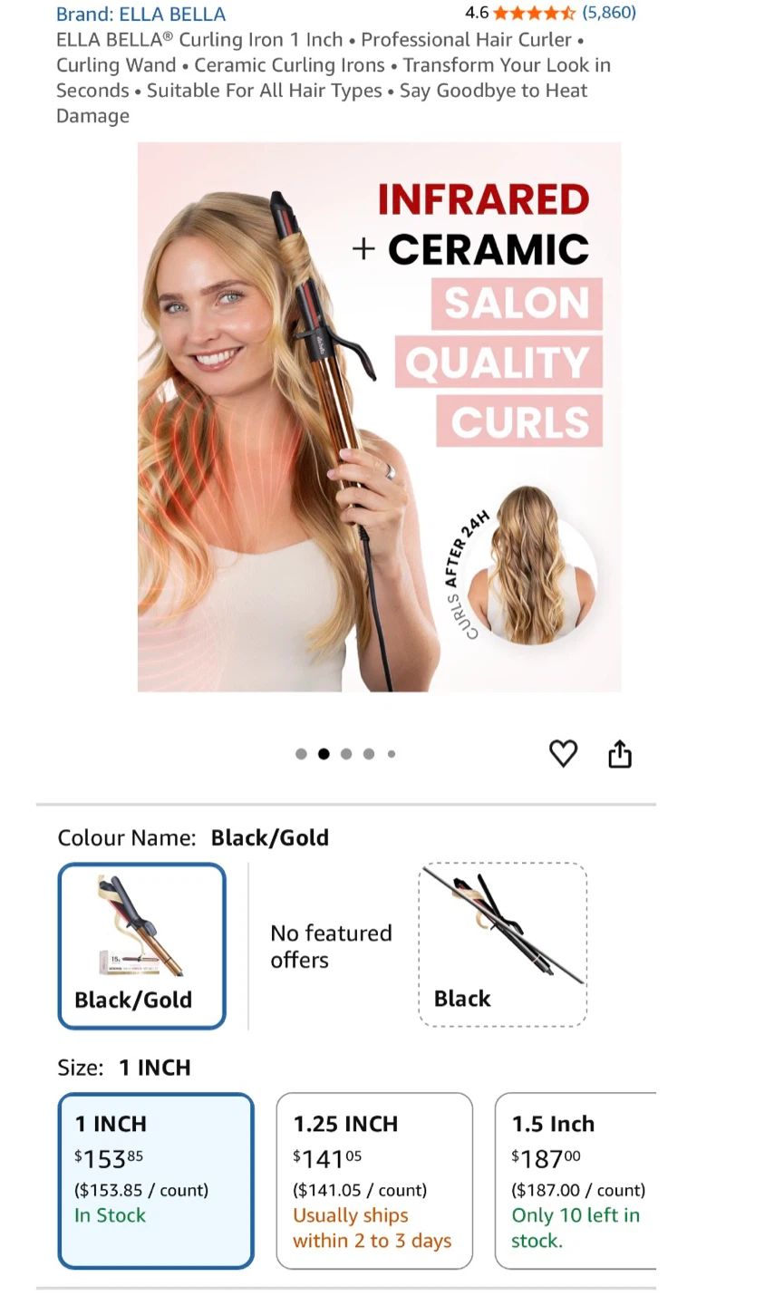 Ella Bella Ceramic Curling Wand 1 Inch - photo 3