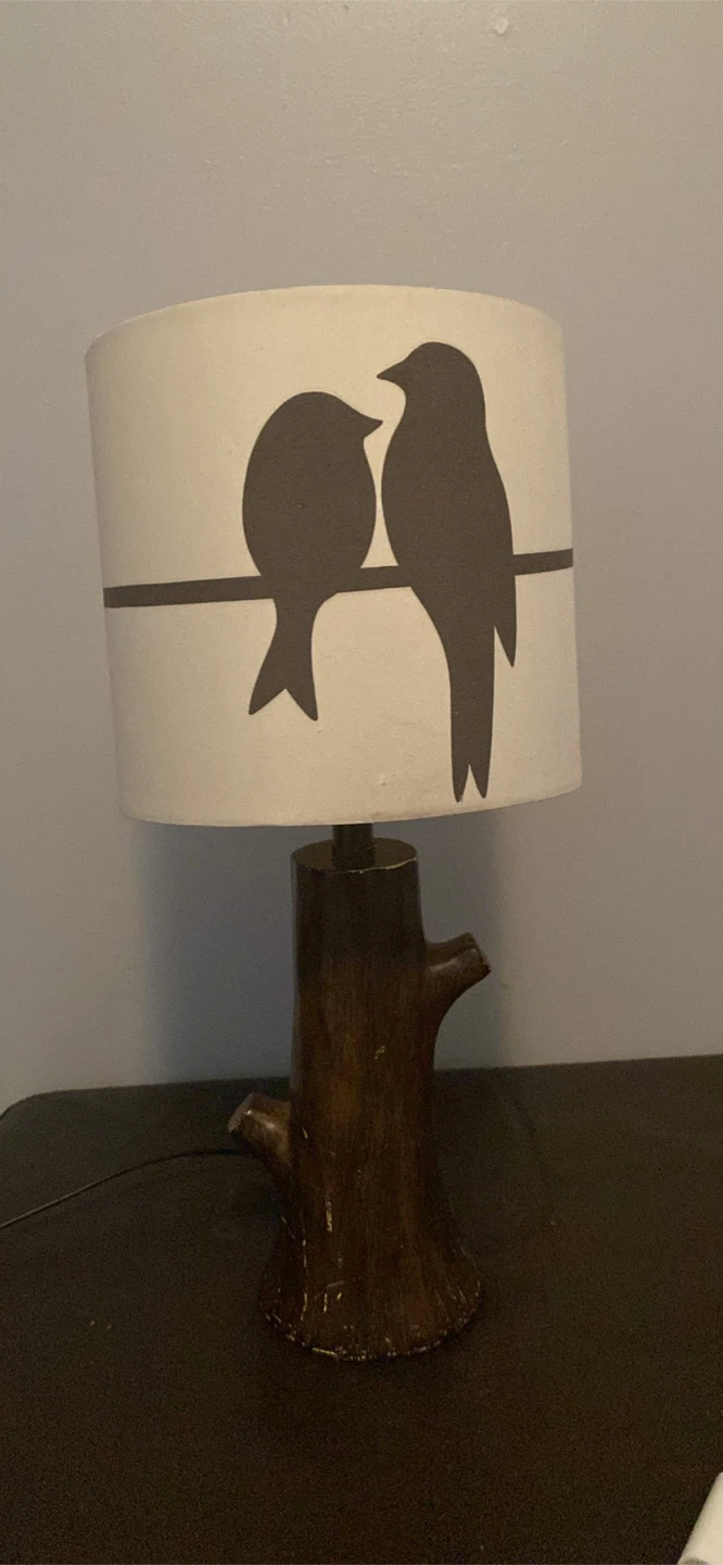 Rustic Bird Pattern Table Lamp
