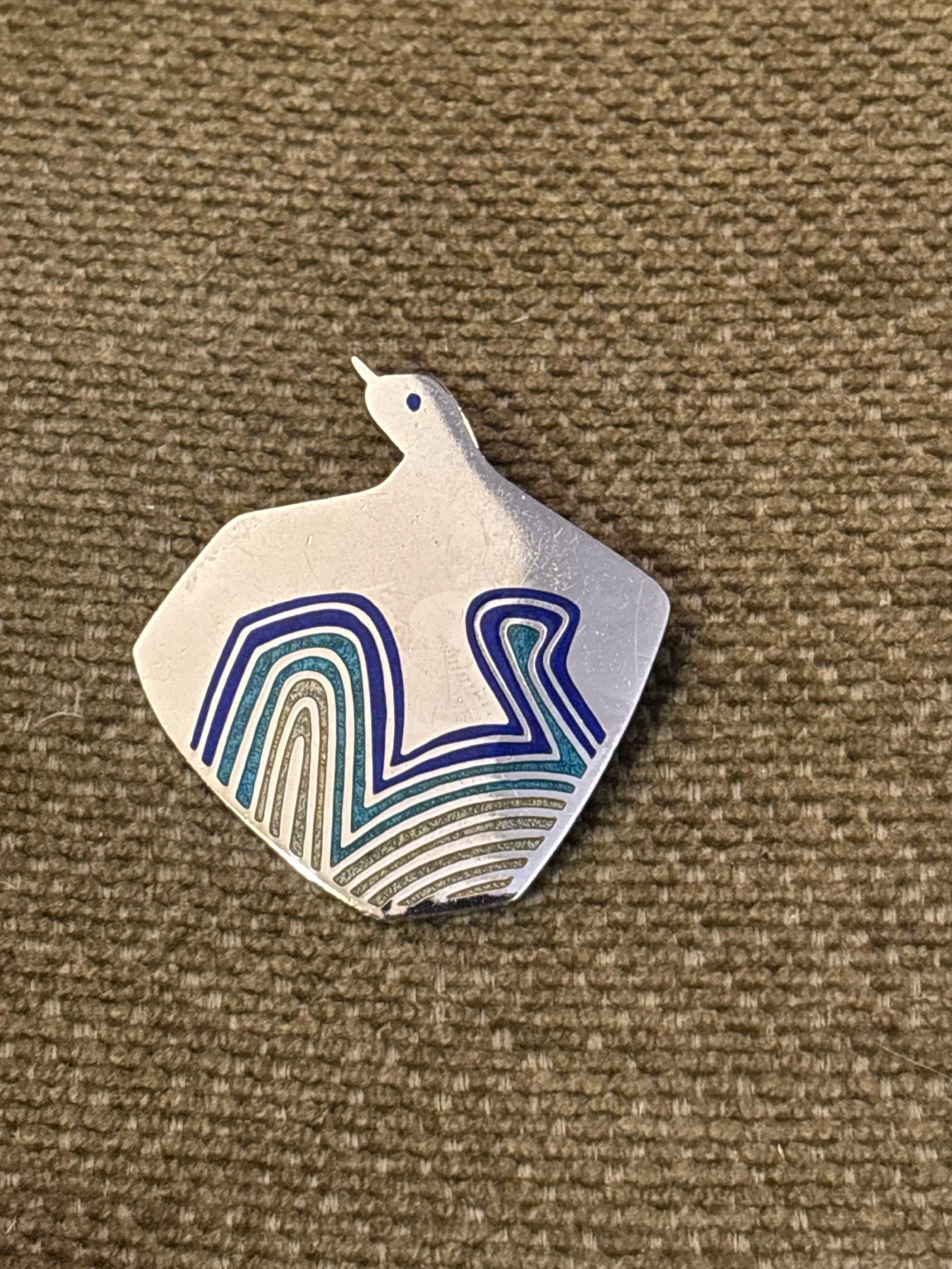 De Passile-Sylvestre Enamel Bird Brooch