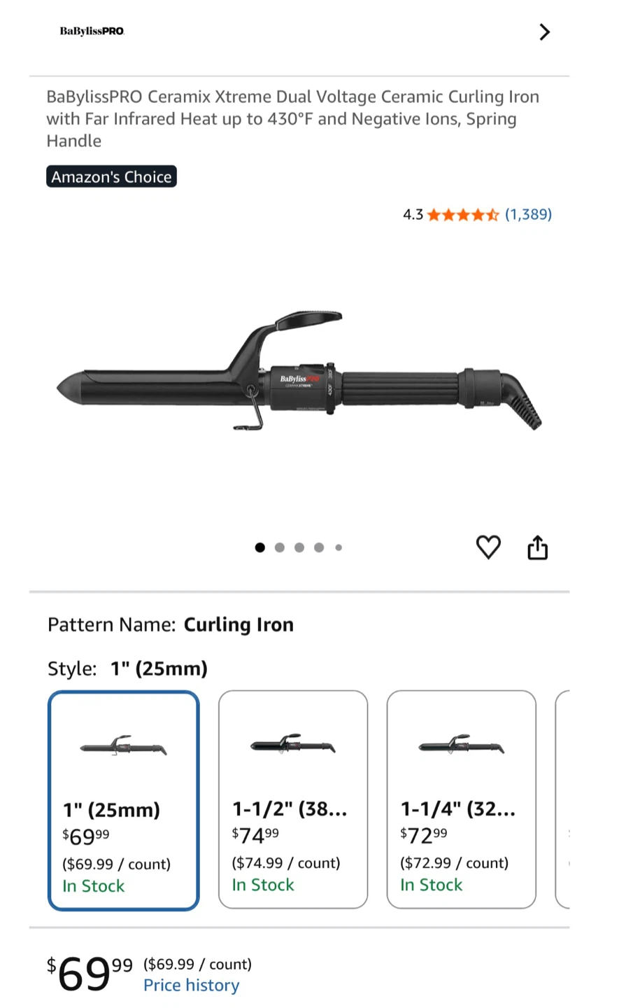 BaBylissPRO Ceramix Xtreme 3/4" Curling Iron - photo 3