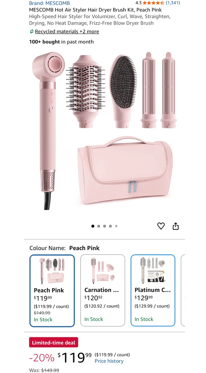 MESCOMB 5-in-1 Hot Air Styler Hair Dryer Brush Kit - photo 3
