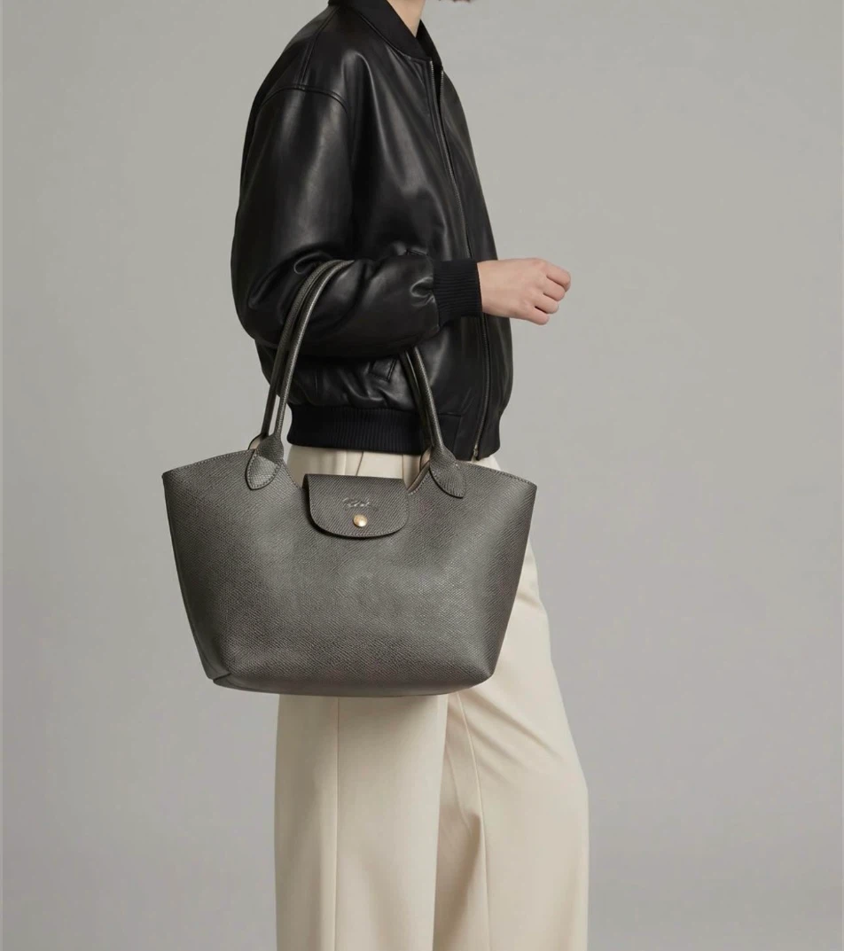 Longchamp Le Pliage Filet Tote Bag Grey