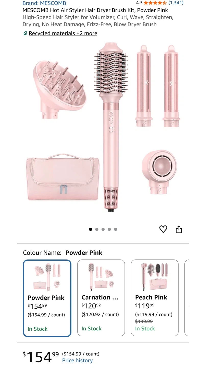 MESCOMB Interchangeable Hot Air Styler Hair Brush Kit - photo 4