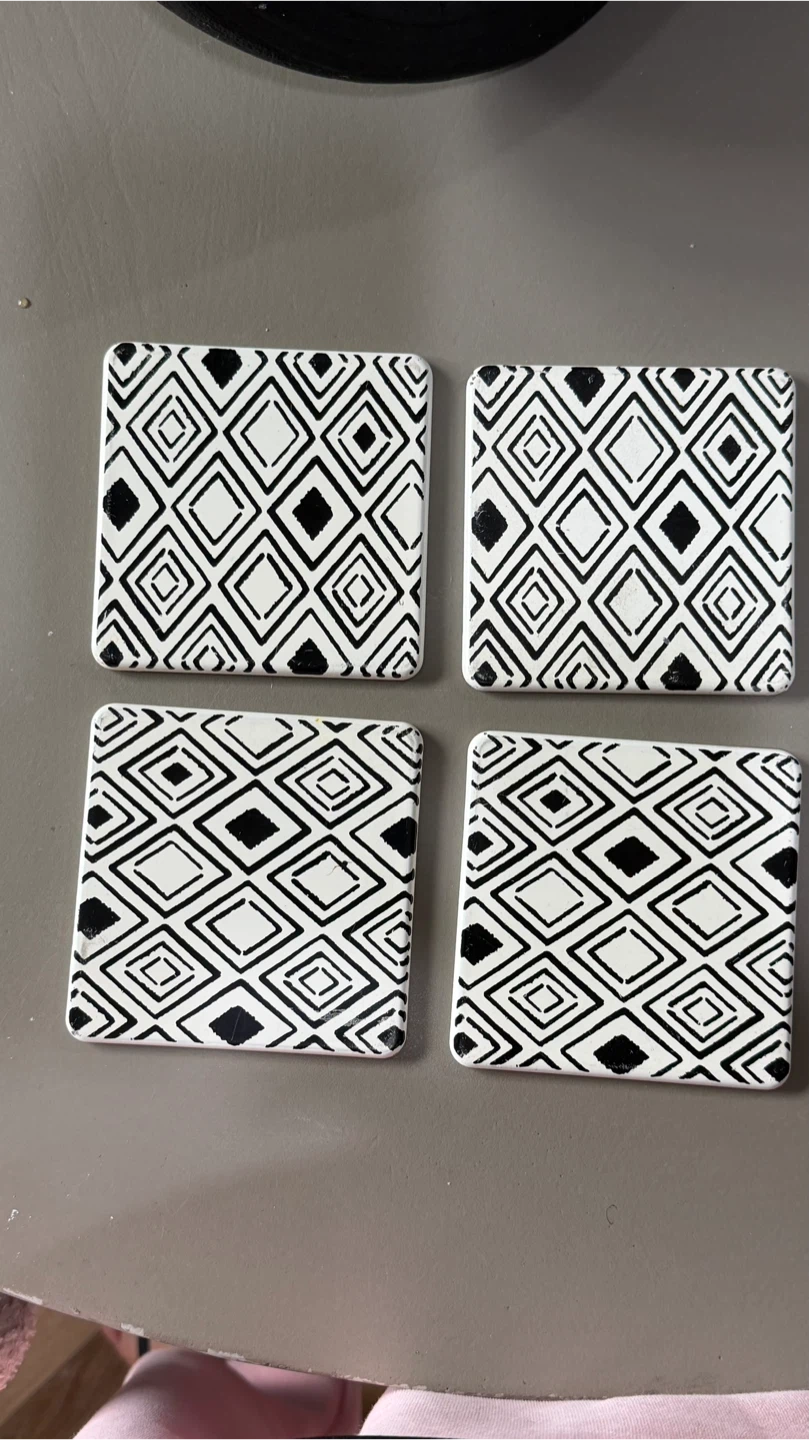 Pier 1 Imports Diamond Pattern Coaster Set
